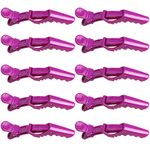 10x Crocodile Hair Clips Barrette,Professional Styling Hair Clips,Sectioning Clamp for Thick Hair,with Nonslip Grip and Wide Teeth for Salon Home Use Women and Girls (Purple)