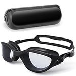 Swimming Goggles Clear Vision Anti Fog Anti UV Waterproof -Comfortable Swim Goggles for Adult Men Women Teenager (All Black/Clear Lens)