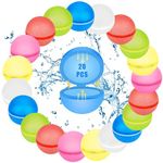 Reusable Water Balloons, 20PCS Silicone Water Splash Ball with Mesh Bag, Magnetic Quick Self-Sealing Water Balls for Kids Adults,Outdoor Fun Activities Water Games Toy Outside Summer