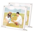 wweenuo 2 Pack Acrylic Picture Frame,8.5x11 Clear Plexiglass Photo Frame A4 Letter Size Poster Frame for Wall Mount & Tabletop Desktop Display,Horizontally or Vertically (8.5x11)