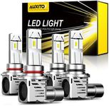 AUXITO 9005 9006 LED Headlight Bulbs Combo, High Low Beam Headlights Replacement, 450% Brighter, 30000LM 6500K Cool White, Wireless 9005 9006 LED Headlight Bulbs, Pack of 4