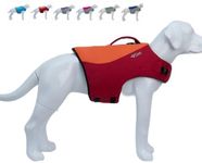 Dog Life Jacket, Sport Style Dog Float Coat with Excellent Buoyancy, Stylish Dog Swimming Safety Vest with Rescue Handle for Small Medium Large Dogs Orange-Red M