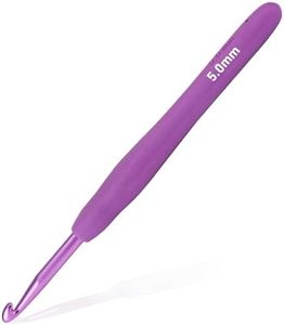 5mm Crochet Hook, Supers Smooth 5 mm Ergonomic Crochet Hooks for Beginner, Comfort for Arthritic, 1 Pack