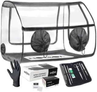 North Spore 'NocBox' Still Air Box Mycology Lab Set | Includes Still Air Box, Stainless Steel Mycology Lab Instrument Kit, Nitrile Gloves & Alcohol Prep Pads