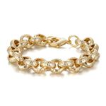 THE BLING KING 12mm Diamond Cut Edition with Golden Plating for Kids/Women - 6 Inch Length, 38g Weight - Exquisite Simulated Golden Plating with Luxury Finish and Detailing