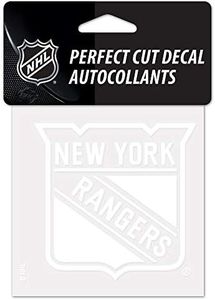 WinCraft NHL New York Rangers Decal4x4 Perfect Cut White Decal, Team Colors, One Size