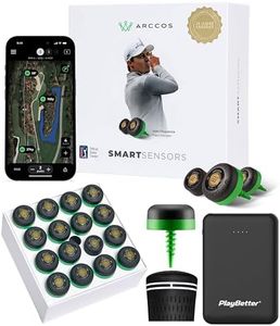Arccos Gen 4 Golf Smart Sensors Bundle - Set of 16 Smart Sensors, A.I. Powered, Smart Club Distances, Strokes Gained Insights with PlayBetter 5000mAh Portable Charger
