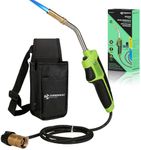 TURBOHEAT Propane Torch Kit with Holster, Mapp Map Gas Torch Head/w 5 ft Hose Trigger Start Propane Torch Head with Igniter Soldering Torch Kit for Welding Brazing High Turbo Flame Blow Torch Torches