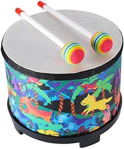 Floor Tom Drum for Kids 8 inch Montessori Percussion Instrument Music Drum Toys with 2 Mallets for Baby Children Special Christmas Birthday Gift