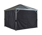 Sojag Accessories Set of 4 8' x 8' Curtains for Sanibel Outdoor Gazebo, Black