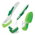 Libman Gentle Touch Foaming Dish Wand Bundle with Big Job Kitchen Brush and Two Sponge Refills