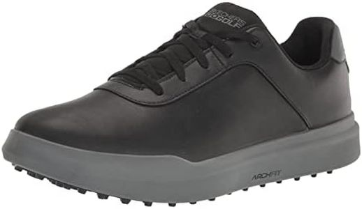 Skechers Men's Drive 5 Lx Arch Relaxed Fit Spikeless Waterproof Golf Shoe Sneaker, Black/Gry, 9.5