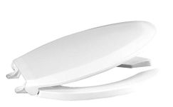 Centoco 820STSS-001 Extra Heavy Duty Plastic Toilet Seat for Elongated Bowl, Open Front with Cover and Self Sustaining Stainless Steel Hinge, White