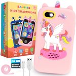 Bambibo Kids Smart Phone for Girls - Built-in 32GB Faster Speed Play Phone | Long Lasting 850mAh Battery | 1080p Dual Camera Mini Phone | Unicorn Kids Cell Phone | Mini Kids Phone for Girls Ages 8-10