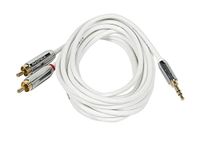 Monoprice 109300 6-Feet Stereo Male to RCA Stereo Male Gold Plated Cable for Mobile, White