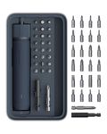HOTO Electric Screwdriver Kit, Upgraded 25-Piece Bits, Magnetic Lid, Rechargeable Cordless Screwdriver with 3 Torque Settings, 1500mAh Battery, LED Light, Ideal for Assembling Furniture, Home Repair