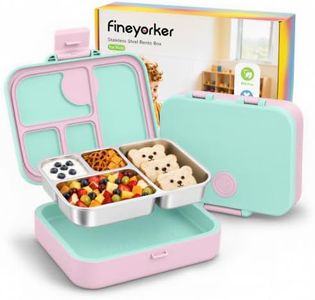 Fineyorker Kids Stainless Steel Bento Lunch Box, 4 Compartments