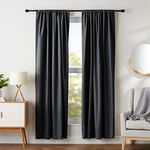 Amazon Basics Blackout Curtain Set - 52" x 84", Black, 4-Pack