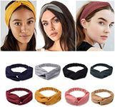 Boho Headbands for Women Non Slip Twist Hair Bands for Short & Long Hair Criss Cross Elastic Twisted Head Wrap Knotted Hair Band, Fashion Summer Hair Accessories, 8 Pack