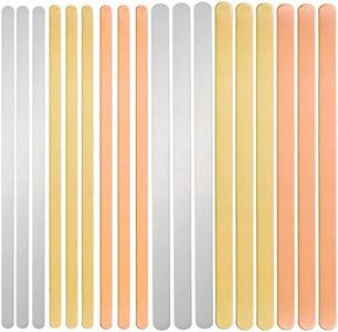 ABBECIAO 18Pack Aluminum, Brass and Copper Cuff Bracelet Blanks Deburred for Metal Stamping and Engraving (1/4"x 6" and 3/8"x 6")