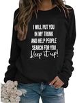 LUXBUT Womens Let's Keep The Dumbfuckery Funny Sarcastic Graphic Sweatshirts Long Sleeve Loose Lightweight Pullovers Tops