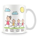 Mummy Mug with 3 Kids - Personalise with Names - Gift for Mums