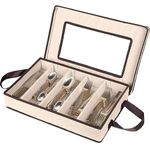 Flatware Storage Case - Tableware Utensil Chest - Durable 5 Compartment Silverware Container with Removable Lid and Easy to Carry Handles - Large Capacity Keeps Your Cutlery Organized and Protected