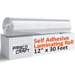 Frisco Craft Transparent Self-Adhesive Laminating Vinyl Roll-12"x30FT Laminating Film for Decals, Easy Cut Clear Vinyl Laminate for Stickers - Clear Laminating Sheets