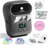 Phomemo Label Printer M110 Upgraded Label Maker Bluetooth No Ink Portable for Small Business, Address, Office, Home for Phone; for PC/Mac(USB), with 100 Labels- Gray