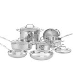 Cuisinart® Chef’s Classic™ Stainless Steel Cookware Set | 11-Piece: Saucepans, Frying Pans, Stockpot, Steamer | Induction-Ready, Aluminium-encapsulated Base | Cool Grip™ Handles