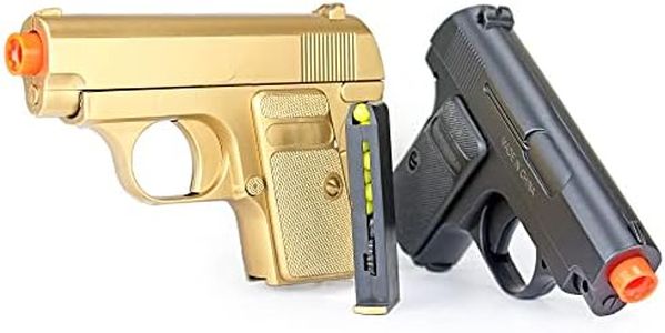 BBTac Spy Airsoft Pistols Twin Pack Pocket Size Compact Airsoft Gun with Gold and Black Colors