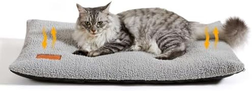 TIMSUNBER Self Warming Cat Bed Self Heating Cat Pad 24 x 18 inch Thermal Pet mat for Indoor Outdoor Pets Double Filled Cat Mat with Washable Removable Cover Non-Slip Bottom (Light Gray)