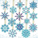 BBTO 15 Pieces Winter Diamond Painting Keychain Snowflake Diamond Painting Ornaments 5D DIY Diamond Painting Keychain Christmas Diamond Art Ornaments for Kids Christmas DIY Crafts Family Decor