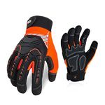 Vgo... Safety Work Gloves Touchscreen, Anti Impact Heavy Duty Gloves Antivibration for Warehouse Trucker Carpenters Fitter Moto, 1 pair