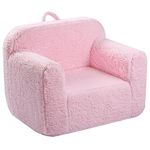 MOMCAYWEX Kids Snuggly-Soft Sherpa Chair, Cuddly Toddler Foam Chair for Boys and Girls, Pink