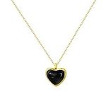 SmileBelle gold heart necklace blac