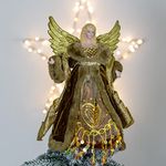 The Christmas Workshop 81840 Angel Christmas Tree Topper / 12” Tall / Copper & Gold Coloured / Indoor Christmas Decoration