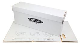 BCW Long Comic Storage Box | White Corrugated Paper Comic Long Box | 200 lb. Test Strength | Stackable Organizer for 250-300 Current/Silver Comics | Ideal Collectible Comic Storage (1 Pack)