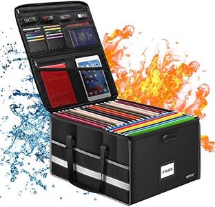 ENGPOW File Box with Lock, Fireproof Document Box File Storage Organizer Box with Inserts and Mesh Pockets,Collapsible Portable Large Filing Box File Cabinet for Hanging Both Letter and Legal Folders