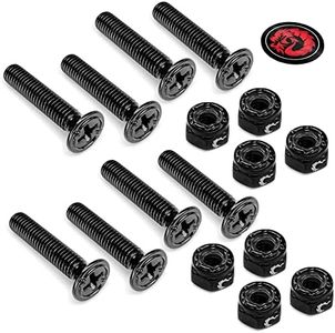 Fireball Dragon Black Stainless Steel Skateboard Hardware Set (Flat Phillips, 1.25")