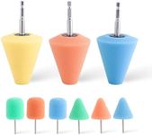 ZFE 3 PCS 1/4 Inch Shank Sponge Buffing & Polishing Cone for Automotive Car Wheel Hub Care, Metal Polish Buffing Polishing Ball for Aluminum and Stainless Steel