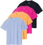 4 Pack: Womens Plus Size Short Sleeve Rash Guard Shirt Top Swim Shirts Surf Sun Protection UPF Fishing Swimwear Swimsuit Bathing Shirt Clothes Swimming Summer Rashguard - Set 6, 3X