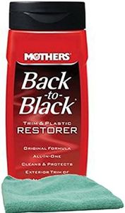 Mothers Back-To-Black Trim & Plastic Restorer (12 oz) & Microfiber Cloth Kit