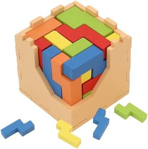 Sharp Brain Zone 3D Wooden Puzzle Cube (25N Style) | Colorful, Eco-Friendly Wooden Puzzle for Mental Stimulation, Focus, and Problem-Solving Fun | Challenging Brain Teaser for Adults and Kids