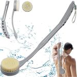 Back Brush Long Handle for Shower, 20.5” Back Scrubber, Shower Body Brush with Curved Handle for Elderly Disabled, Limited Mobility, Frozen Shoulder,Men and Women