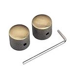 Holibanna 2Pcs Brass Metal Dome Knobs for Electric Guitar Tone Control Knobs with Allen Keys Screws Set Dome Knobs for Guitar Bass Parts