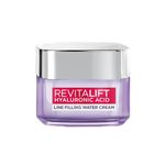 L'Oréal Paris Hyaluronic Acid Line Filling Water Cream, Moisturiser, Hyaluronic Acid for Hydration, Replumps Skin, Ceramides for Skin Barrier Repair, Reduces Fine Lines, 50ml