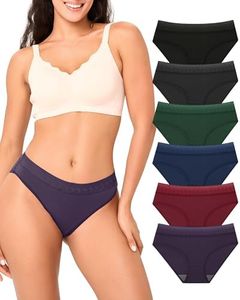 BAMBOO COOL Womens Underwear Bikini Underpants Lace Hipster Panties Soft Stretch Moisture Wicking Panties for Women, 6-Pack
