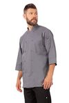 Chef Works Men's Morroco Chef Coat, Grey, Medium