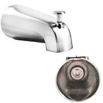 SENTO Silver Universal Bathroom Tub Spout with Diverter, Heavy Duty Durable Metal Bathtub Faucet with Shower Diverter - 4 Inches 1/2" IPS Inside Thread, Polished Chrome